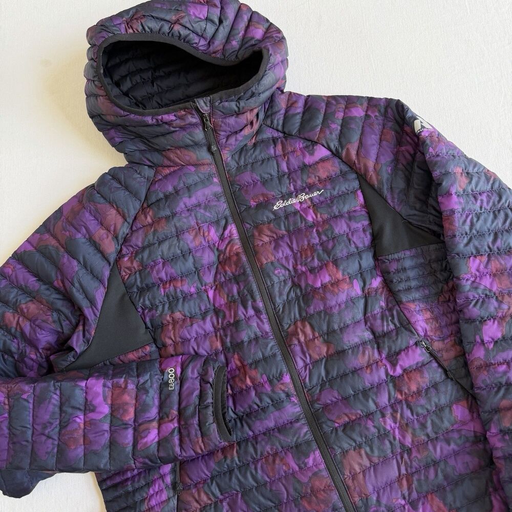 Eddie Bauer First Ascent Storm Down 800 Puffer Jacket Women’s XL Purple Hood